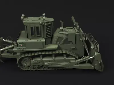 Military Armored Bulldozer 3D model