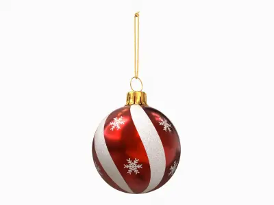Red Christmas Ornament Snowflake Design &amp;ndash; Christmas Decoration 3D model