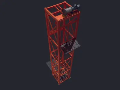 Construction Lift Low-poly 3D model