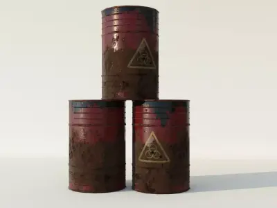 Toxic Barrel Low Poly 3D Model Low-poly 3D model