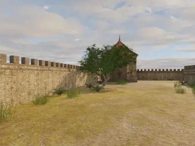 Walled Medieval Settlement 3D model purchase