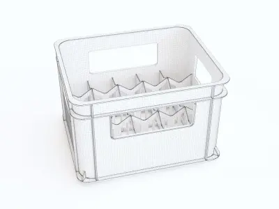 Plastic crate 24 3D model