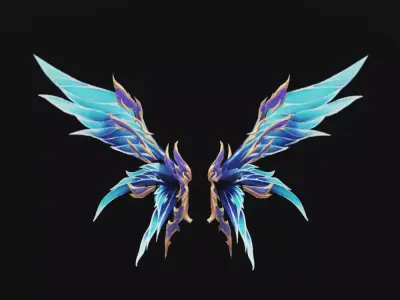 Blue Butterfly Wing Free low-poly 3D model