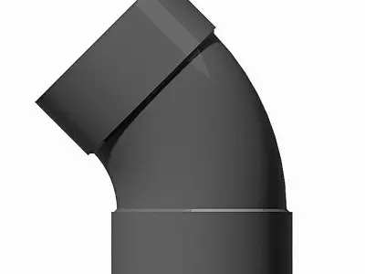 PVC Low Pressure Elbows 45 Degrees - Socket Ends Free 3D model