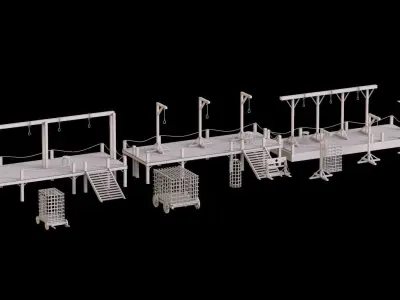 30 medieval asset 3DMODEL Low-poly 3D model