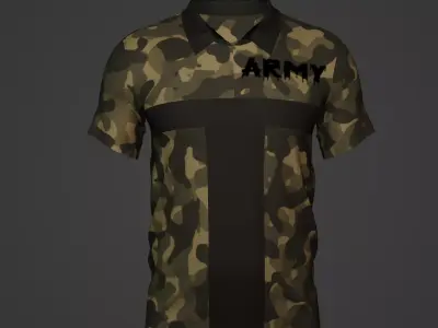 Military Soldier Clothing T-shirt Low-poly 3D model 35