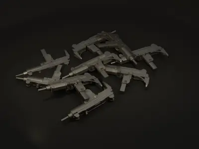 Submachine Gun UZI  SMG  Low-poly 3D model