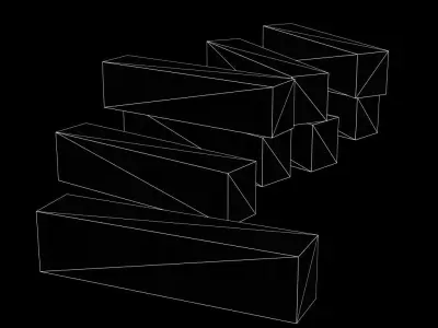 8 Low-poly Shipping Containers Low-poly 3D model