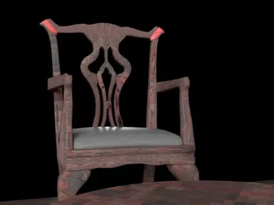 3D Historic Table and Chair Set - for game assets and Animation Free low-poly 3D model