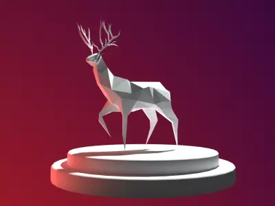 Low Poly Deer Aesthetic Low-poly 3D model