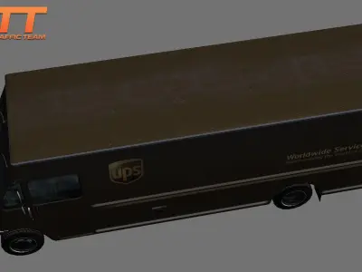 Morgan Olson Walk in van UPS Low-poly 3D model