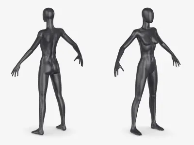 Mannequin Female Black 3D model purchase