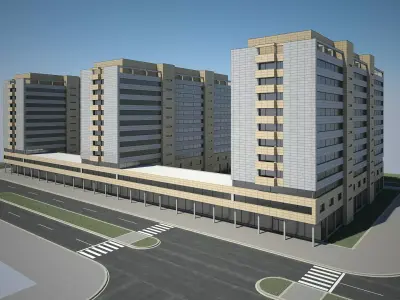 Apartment Building 01 3D model