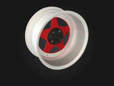 Red Alloy Wheel Render  Bold Design Meets High-Performance Style 3D model