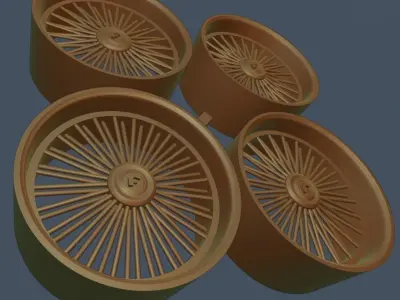 Forgiato wire wheels scale 1-24 1-25 with ring and without ring 3D print model