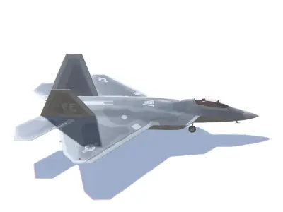 F-22 Raptor Jet Fighter Aircraft Low-poly 3D model