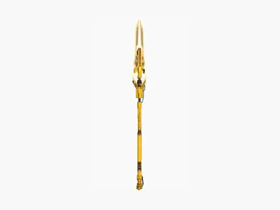 SciFi War Spear A08 Yellow - Character Design Fashion Low-poly 3D model