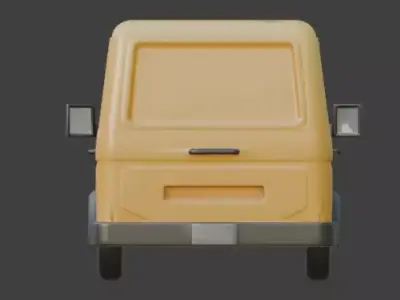 Yellow Cartoon Delivery Van 3D Model Low-poly 3D model