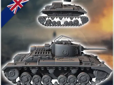 Valentine Mark Mk III infantry tank - UK United WW2 Kingdom Brit 3D print model