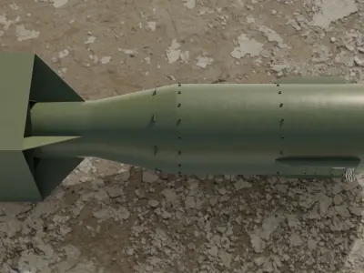 Little Boy nuclear bomb Low-poly 3D model