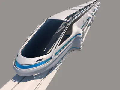 Maglev train-High-speed trains 3D model