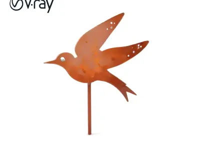 Bird Silhouette Garden Decor Model Pack Low-poly 3D model