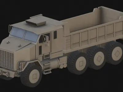 Military Dump Truck Low-poly 3D model