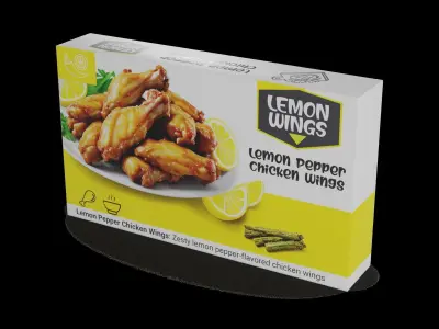 Dried meats Lemon Pepper Chicken Wings Low-poly 3D model