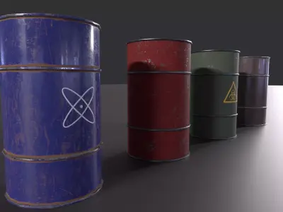 industrial and laboratory barrels Game-ready  Free low-poly 3D model