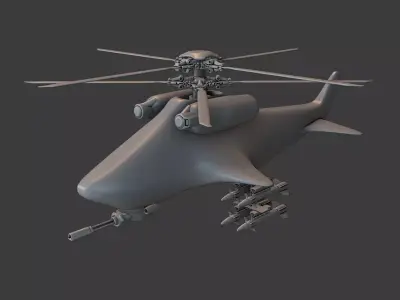 Scifi Drone Helicopter Free 3D model