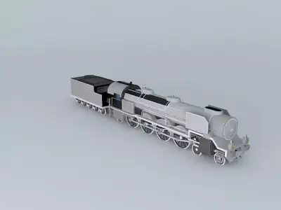 Locomotive silver train Free 3D model