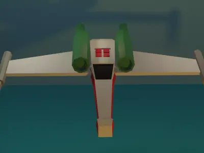 plane star wars fighter flying in sky Free low-poly 3D model