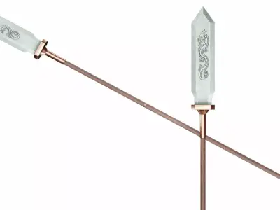 Spear with straight tip Low-poly 3D model