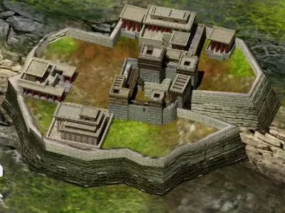 Bronze Age Greek and Mycenanean buildings Low-poly 3D model