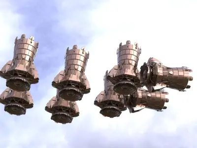 Santa Grand reindeer ship jet  systems 3D model