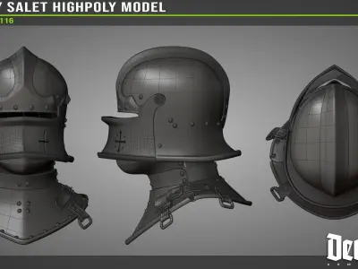 Fantasy Salet Highpoly model 3D model