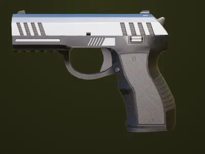 Pistol 04 Generic All PBR Unity UE Textures Included Low-poly 3D model