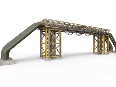 Industrial facility Low-poly 3D model