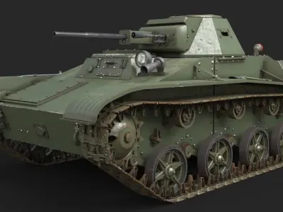 Tank T 60 Vray 3D model