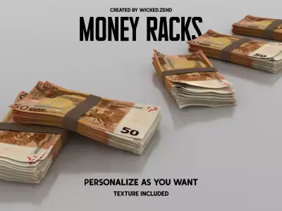Money Racks Free low-poly 3D model