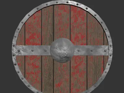 Small PBR Axes and Shields kit Low-poly 3D model