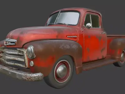 Vintage Rusty Pickup Truck 3D Model 3D model 11