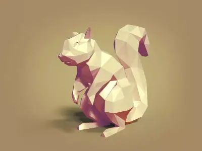 LowPoly Squirrel Figurine Free 3D model