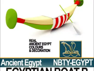 Ancient Egypt Rowboat B 3D model