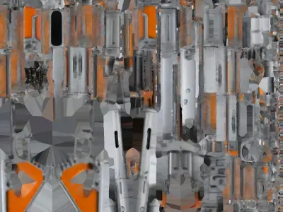 Futuristic Blaster 2 Low-poly 3D model