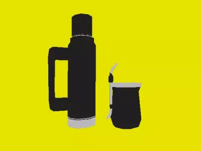 Mate y Termo  Low Poly Texturizado Estilizado Free low-poly 3D model