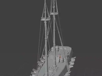 pirate ship raw mesh 3D model