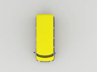 Stylized Cartoon School Bus 3D Model Low-poly 3D model