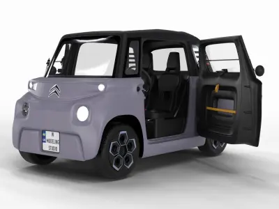 Citroen Ami 2020 3d model HQ interior 3D model