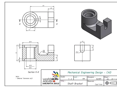 Shaft Bracket Free 3D model